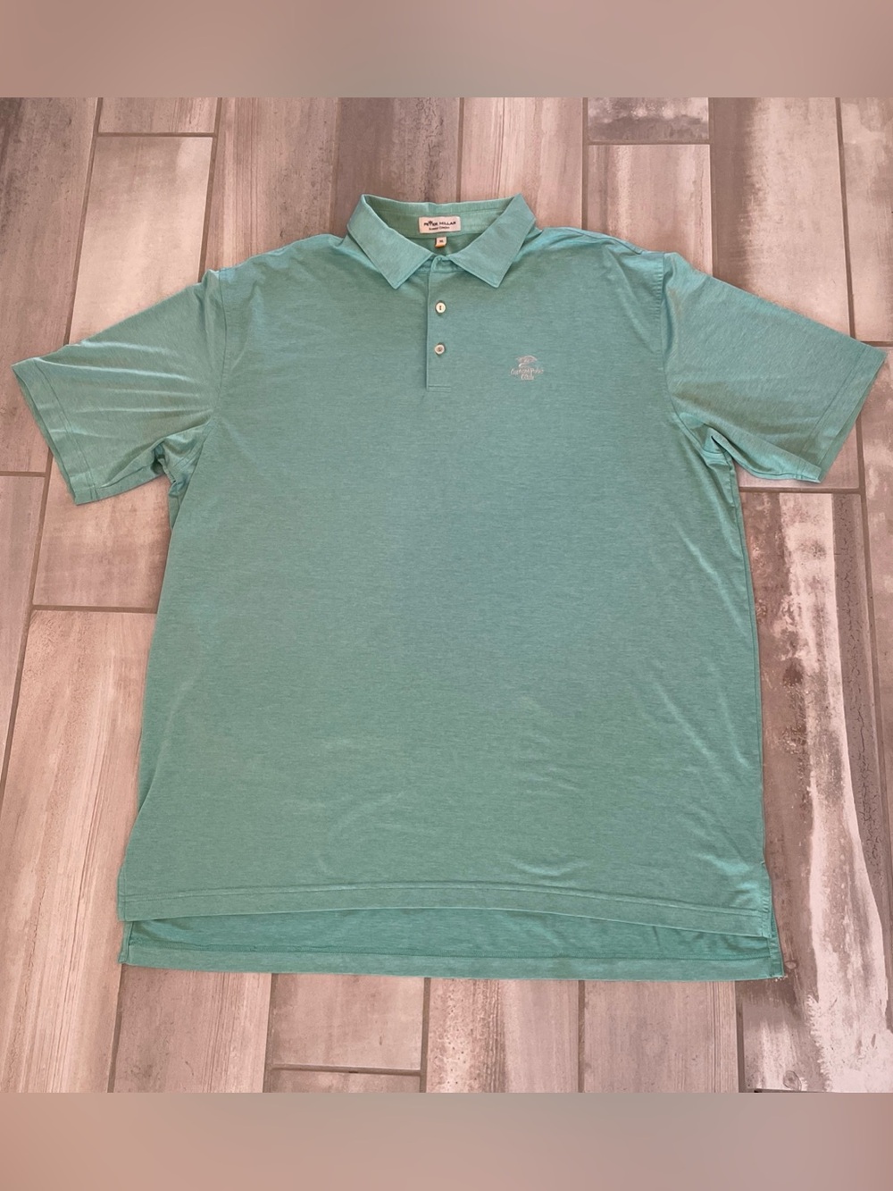 Peter Millar Summer Comfort Golf Polo Shirt Cypress Point Club XL Mint White